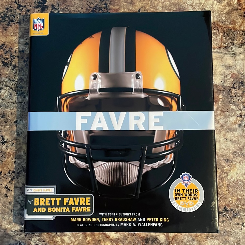 FAVRE by Brett Favre and Bonita Favre. NFL Publishing. Hardcover/DVD. 246 pages.